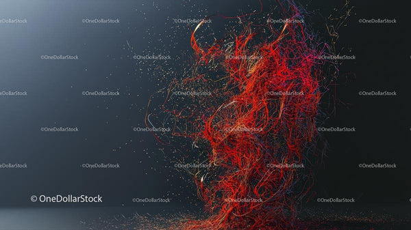 Dynamic Abstract Red and Black Digital Composition