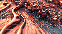Abstract Metallic Fluid Pattern with Copper Tones