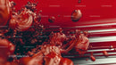 Dynamic Red Fluid Art with Swirling Patterns