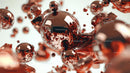 Abstract Red Metallic Spheres in Fluid Motion