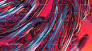 Dynamic Glass Texture with Vibrant Red and Blue Tones