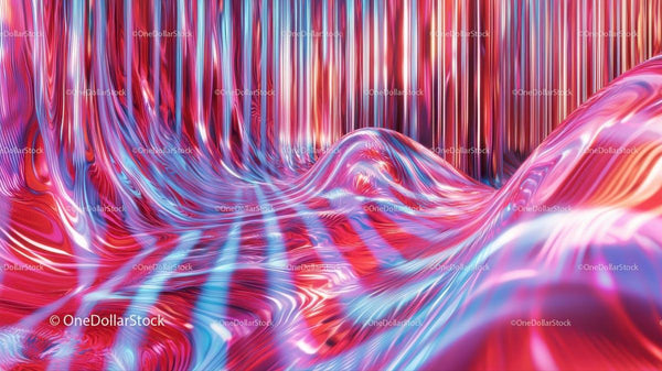 Vibrant Abstract Waves in Red and Blue Tones