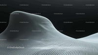 Futuristic Abstract Mesh Landscape with Curved Lines
