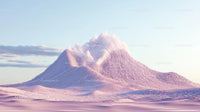 Surreal Pixelated Mountain in a Pastel Sky