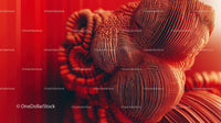 Intricate Red Abstract Texture with Dimensional Patterns