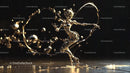 Golden Liquid Sculpture in Dynamic Artistic Pose