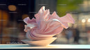 Elegant Pink Abstract Sculpture with Flowing Lines