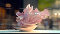 Elegant Pink Abstract Sculpture with Flowing Lines