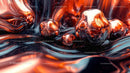 Mesmerizing Metallic Spheres in a Fluid Abstract Scene
