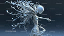Ethereal Wire Sculpture in Dynamic Motion