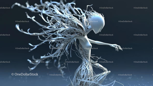 Ethereal Wire Sculpture in Dynamic Motion