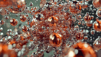 Vibrant Orange Bubbles in Dynamic Fluid Motion