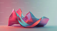 Vibrant Abstract Fabric Sculpture with Pastel Hues