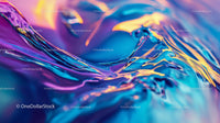Vibrant Abstract Waves in Blue and Purple Tones