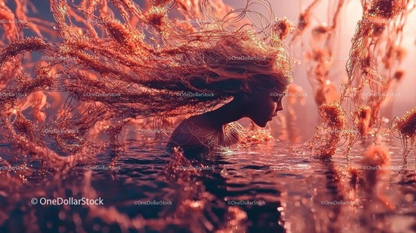 Ethereal Flowing Hair Underwater