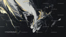 Modern Abstract Art with Black and Gold Brushstrokes