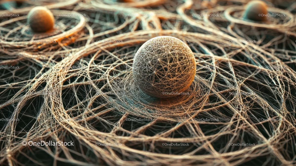 Skomplikowana kula 3D z liniami sieciowymi