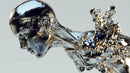 Futuristic Metallic Human Sculpture in Abstract Form