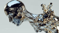 Futuristic Metallic Human Sculpture in Abstract Form