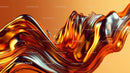Golden Metallic Waves with Fluid Motion and Orange Gradient