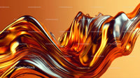 Golden Metallic Waves with Fluid Motion and Orange Gradient