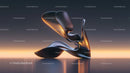 Futuristic Abstract Sculpture with Sunset Illumination