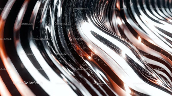 Futuristic Metallic Waves on a Reflective Surface