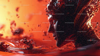 Abstract Human Silhouette in Vibrant Liquid Splash
