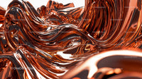 Abstract Flow of Glossy Metallic Surface with Copper Hues