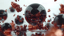 Floating Black Spheres with Metallic Accents