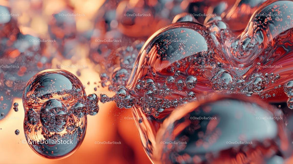 Vibrant Abstract Liquid and Bubbles in Motion