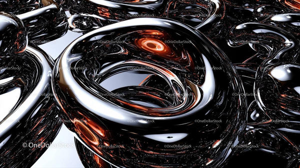 Abstrakcyjne Metaliczne Pętle z Refleksyjnymi Powierzchniami