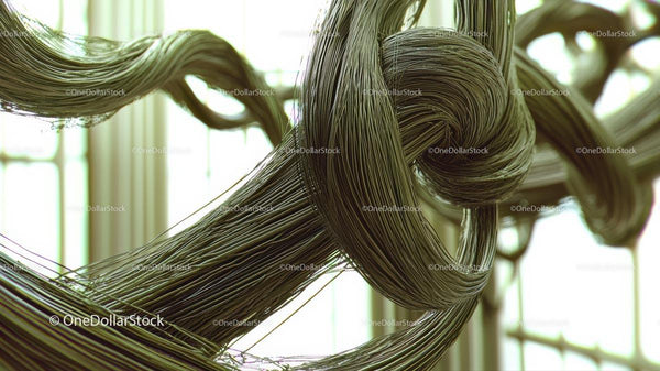 Intricate Twisted Wire Sculpture with Flowing Design