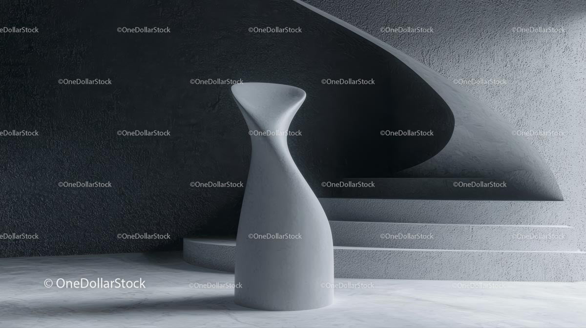 Elegancka nowoczesna rzeźba w minimalistycznym otoczeniu