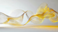Elegant Yellow and Gold Flowing Lines on White Background