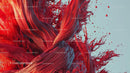 Dynamic Red Paint Splash with Abstract Flowing Textures