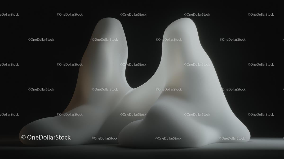 Abstrakcyjna biała rzeźba w minimalistycznym otoczeniu
