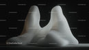 Abstract White Sculpture in Minimalist Setting