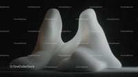 Abstract White Sculpture in Minimalist Setting