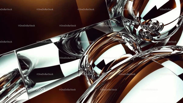 Futurystyczne Metaliczne Kule z Refleksyjnymi Powierzchniami