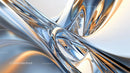 Futuristic Abstract with Flowing Silver and Gold Curves