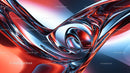 Abstract Metallic Curves in Futuristic Red and Blue Design