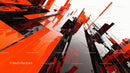 Futuristic Abstract Cityscape with Bold Red and Black Design