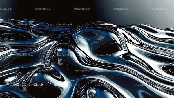 Futurystyczna powierzchnia z ciekłego metalu z refleksyjnymi falami
