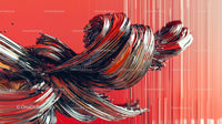 Dynamic Black and Red Fluid Abstract on Red Background