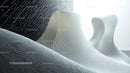 Futuristic Abstract Sculpture with Monochrome Elegance
