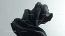 Elegant Abstract Sculpture with Flowing Black Fabric