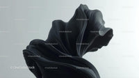 Elegant Abstract Sculpture with Flowing Black Fabric