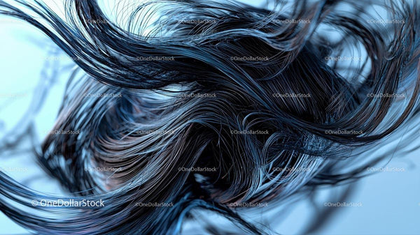 Dynamic Flowing Strands in Blue Tones