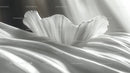 Elegant Abstract Wave of Silky White Fabric